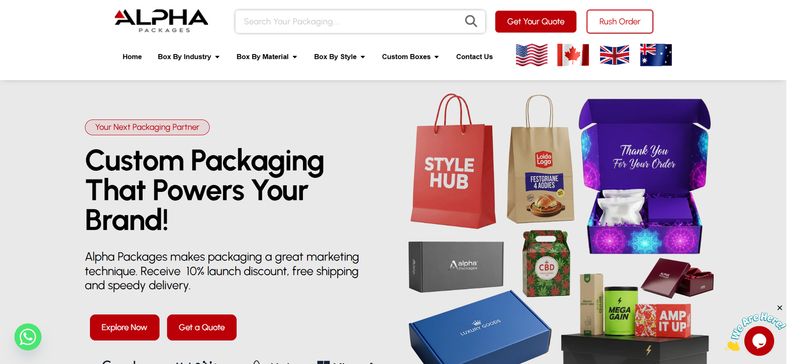 Alpha Packages Website